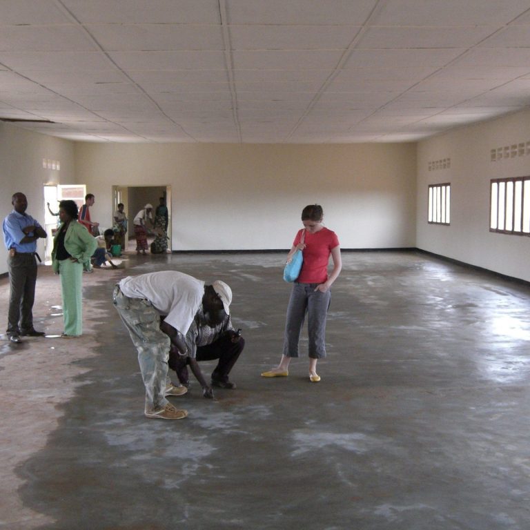 Polishing the Refectory floor at HTS.